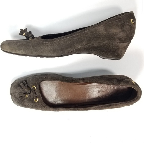 The Original Car Shoe Tassled Suede Wedge By Prada - Picture 1 of 7